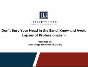 LBA Don’t Bury Your Head in the Sand! Know and Avoid Lapses of Professionalism thumb
