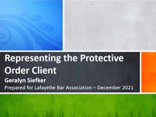 LBA - How to Represent a Title 46 Protective Order Client